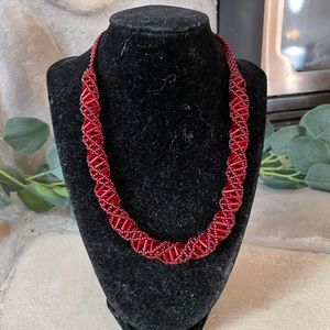 Beaded red necklace